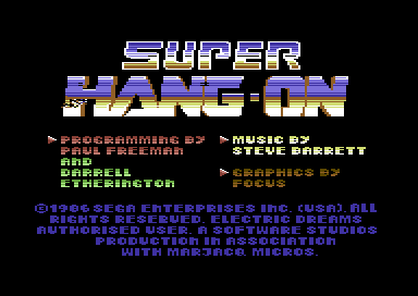 Super Hang-On screenshot 3 for Commodore 64